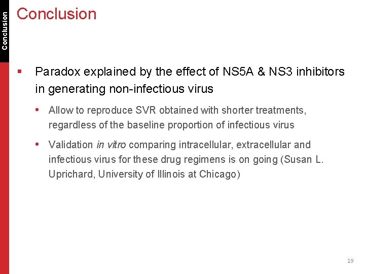 Conclusion § Paradox explained by the effect of NS 5 A & NS 3