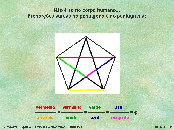 Não é só no corpo humano. . . Proporções áureas no pentágono e no