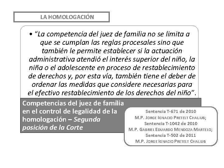 LA HOMOLOGACIÓN • “La competencia del juez de familia no se limita a que