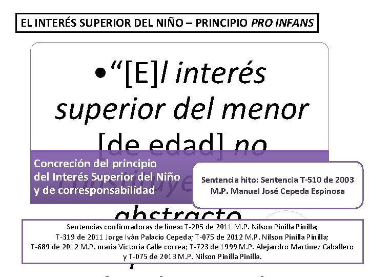 EL INTERÉS SUPERIOR DEL NIÑO – PRINCIPIO PRO INFANS • “[E]l interés superior del