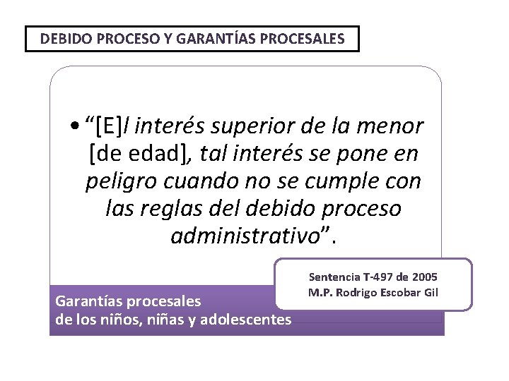 DEBIDO PROCESO Y GARANTÍAS PROCESALES • “[E]l interés superior de la menor [de edad],