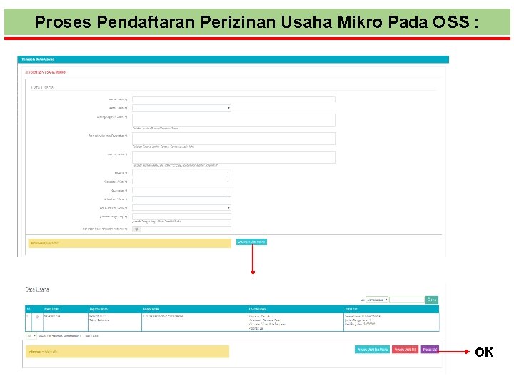 Proses Pendaftaran Perizinan Usaha Mikro Pada OSS : OK 