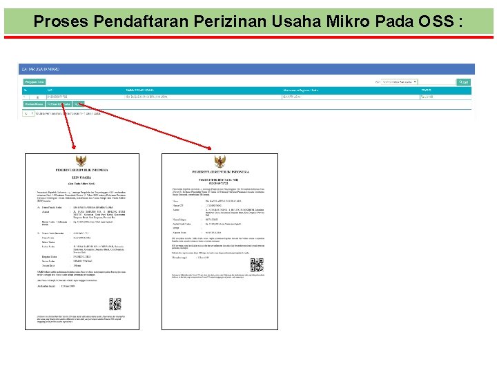 Proses Pendaftaran Perizinan Usaha Mikro Pada OSS : 