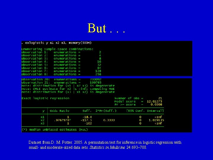 But. . . Dataset from D. M. Potter. 2005. A permutation test for inference