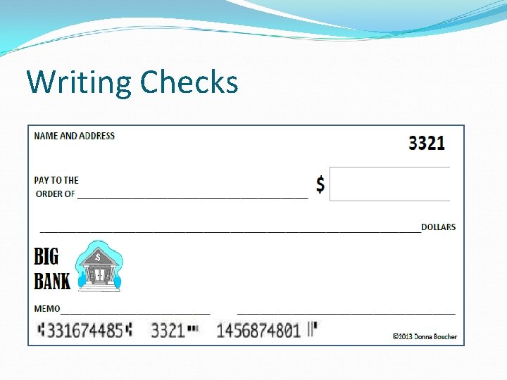 Writing Checks 