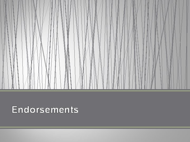 Endorsements 