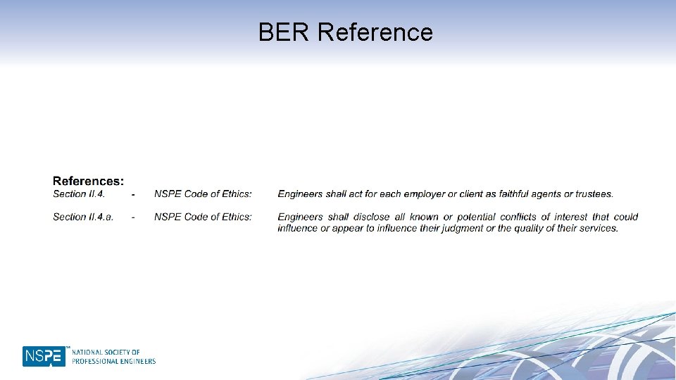 BER Reference 