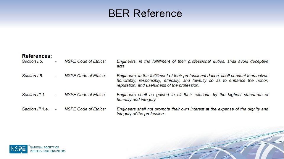 BER Reference 