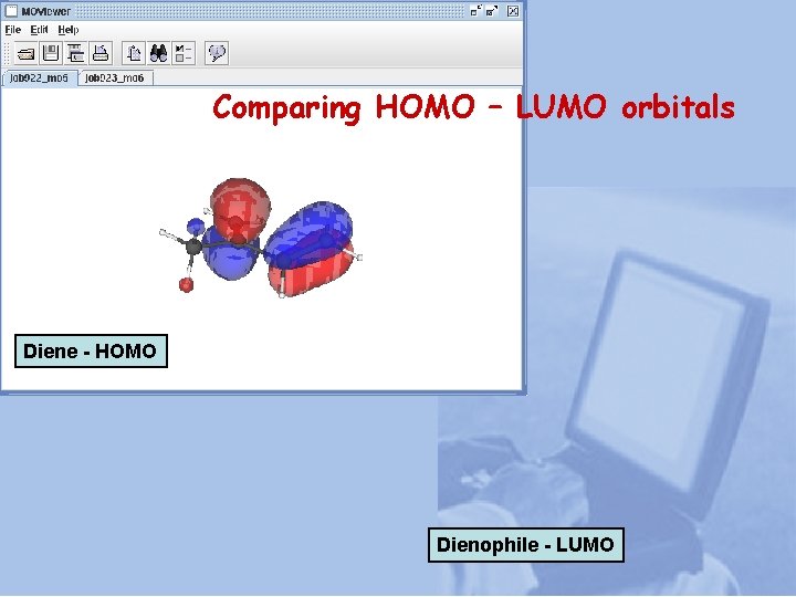 Comparing HOMO – LUMO orbitals Diene - HOMO Dienophile - LUMO 