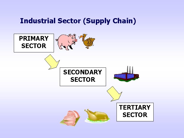 Industrial Sector (Supply Chain) PRIMARY SECTOR SECONDARY SECTOR TERTIARY SECTOR 