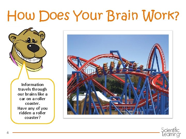 How Does Your Brain Work? Information travels through our brains like a car on