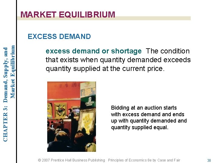 MARKET EQUILIBRIUM CHAPTER 3: Demand, Supply, and Market Equilibrium EXCESS DEMAND excess demand or