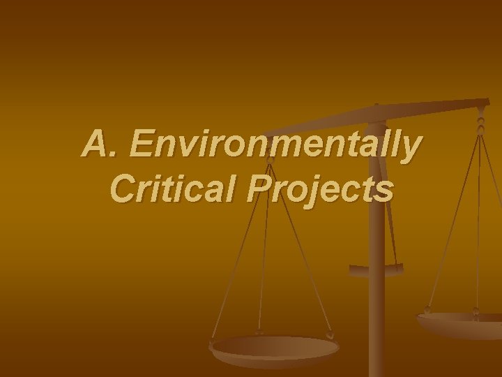 A. Environmentally Critical Projects 