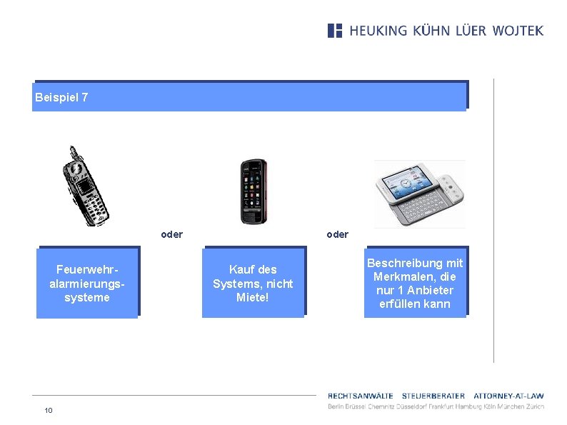 Beispiel 7 oder Feuerwehralarmierungssysteme 10 oder Kauf des Systems, nicht Miete! Beschreibung mit Merkmalen,