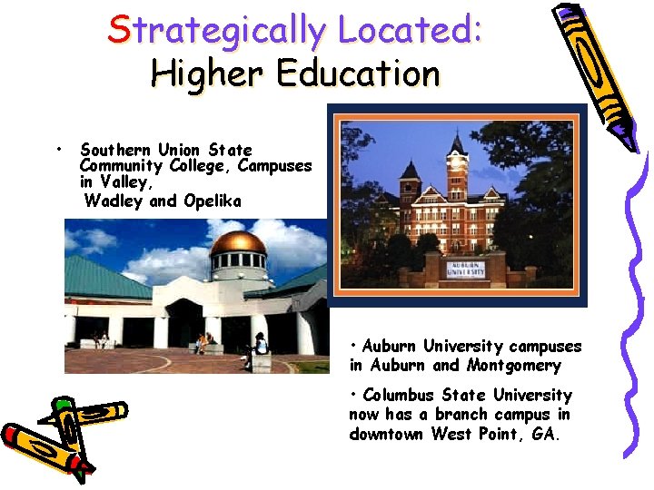 Strategically Located: Higher Education • Southern Union State Community College, Campuses in Valley, Wadley