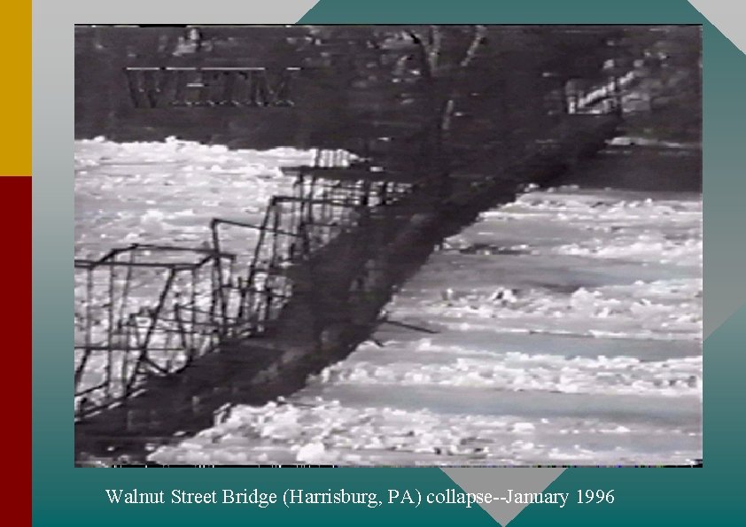 Walnut Street Bridge (Harrisburg, PA) collapse--January 1996 