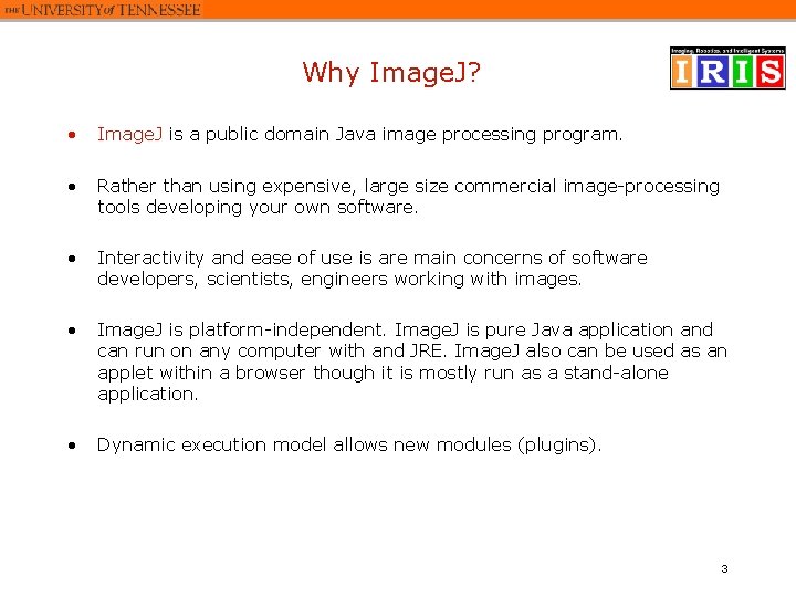 Why Image. J? • Image. J is a public domain Java image processing program.