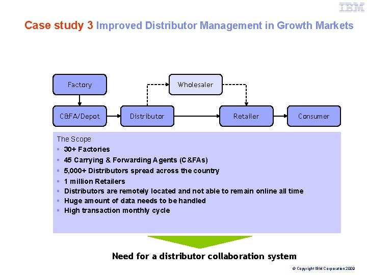 IBM Global Business Services Case study 3 Improved Distributor Management in Growth Markets Factory