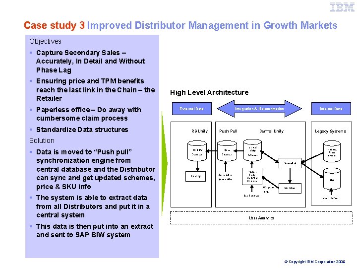 IBM Global Business Services Case study 3 Improved Distributor Management in Growth Markets Objectives