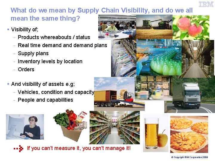 IBM Global Business Services What do we mean by Supply Chain Visibility, and do