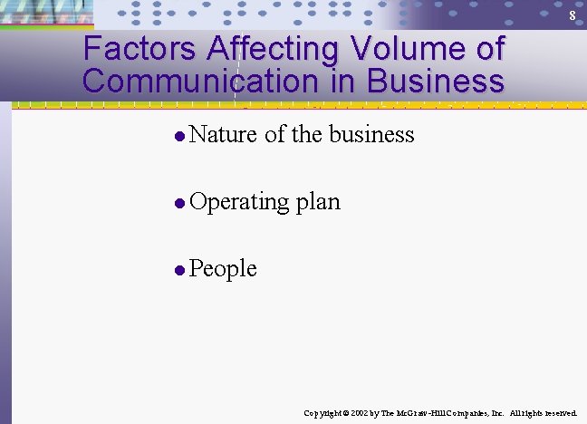 8 Factors Affecting Volume of Communication in Business l Nature of the business l