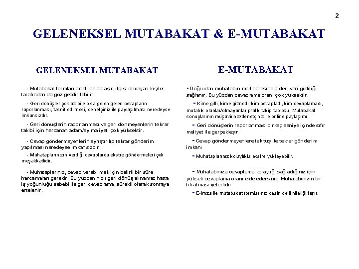 2 GELENEKSEL MUTABAKAT & E-MUTABAKAT GELENEKSEL MUTABAKAT - Mutabakat formları ortalıkta dolaşır, ilgisi olmayan