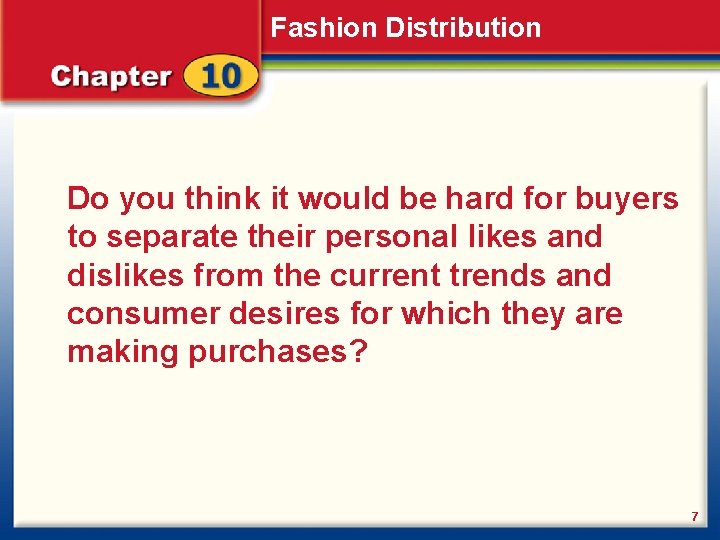 Fashion Distribution Do you think it would be hard for buyers to separate their