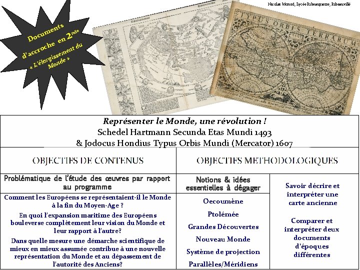 Nicolas Monod, Lycée Ribeaupierre, Ribeauvillé nts e e nd cum o D en e