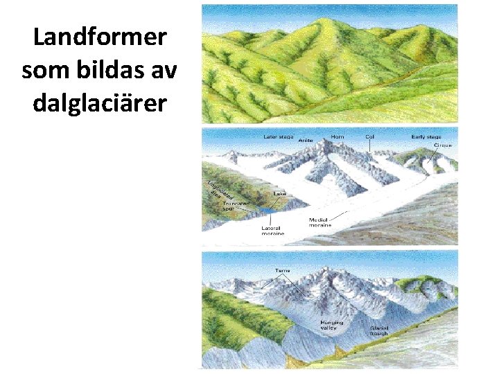 Landformer som bildas av dalglaciärer 