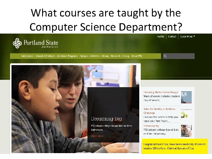 What courses are taught by the Computer Science Department? 