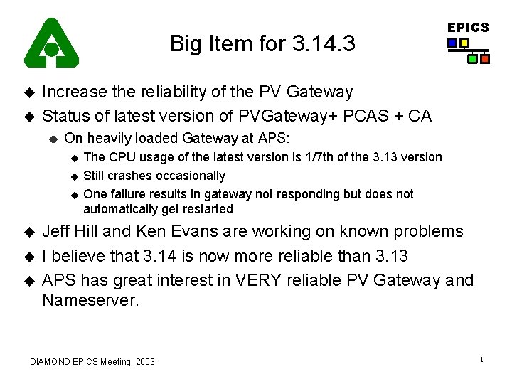 Big Item for 3. 14. 3 Increase the reliability of the PV Gateway Status