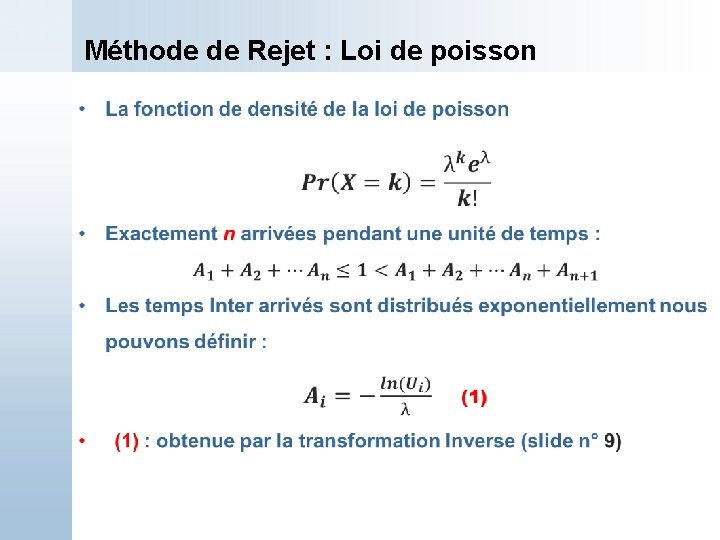 Méthode de Rejet : Loi de poisson 