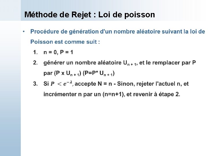 Méthode de Rejet : Loi de poisson 