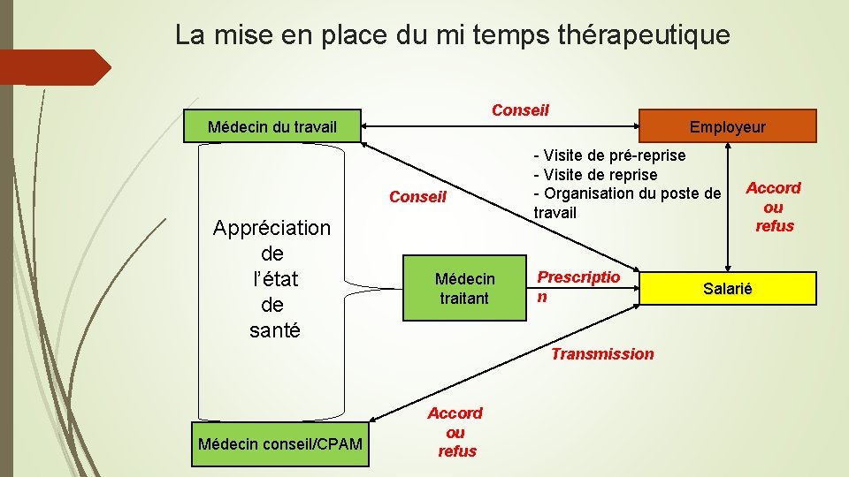La mise en place du mi temps thérapeutique Conseil Médecin du travail Conseil Appréciation