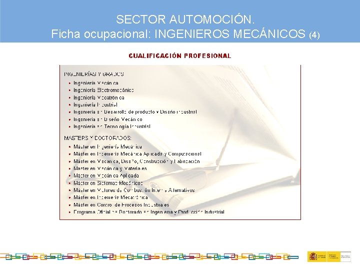 SECTOR AUTOMOCIÓN. Ficha ocupacional: INGENIEROS MECÁNICOS (4) 