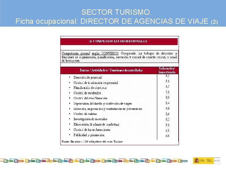 SECTOR TURISMO. Ficha ocupacional: DIRECTOR DE AGENCIAS DE VIAJE (2) 