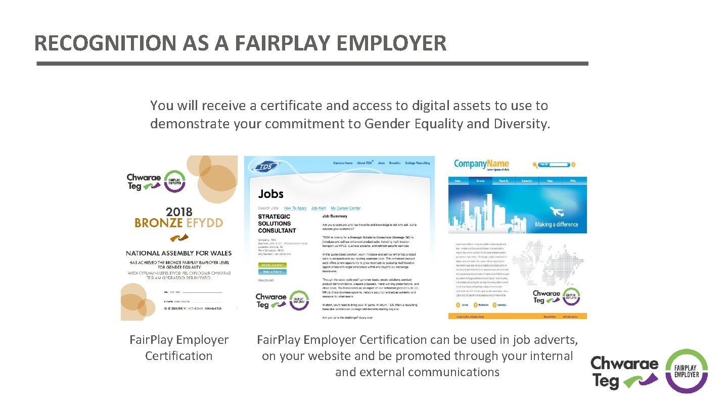 RECOGNITION AS A FAIRPLAY EMPLOYER You will receive a certificate and access to digital