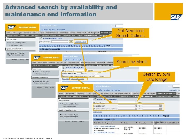 Advanced search by availability and maintenance end information Get Advanced Search Options Search by