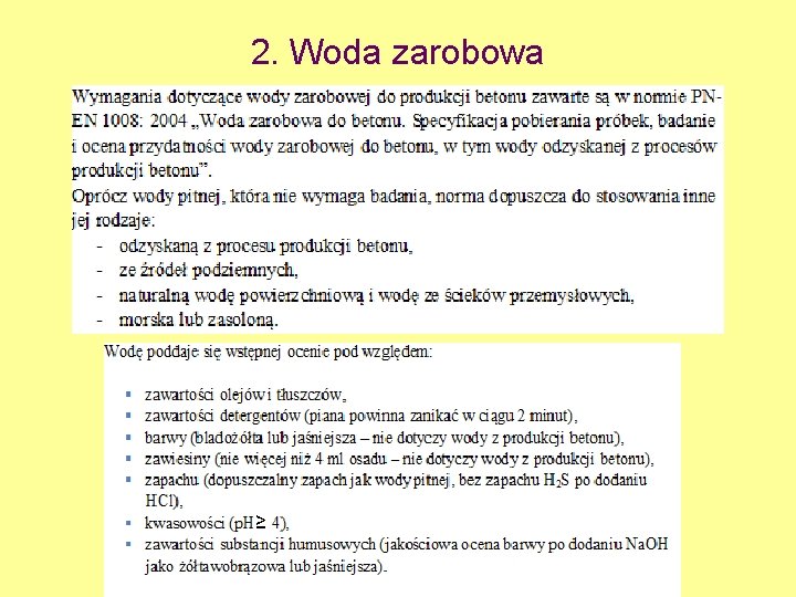 2. Woda zarobowa ≥ 