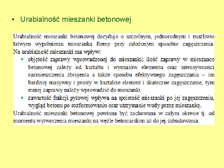  • Urabialność mieszanki betonowej 