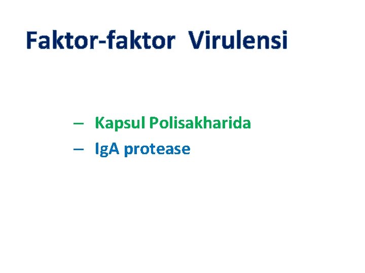 Faktor-faktor Virulensi – Kapsul Polisakharida – Ig. A protease 