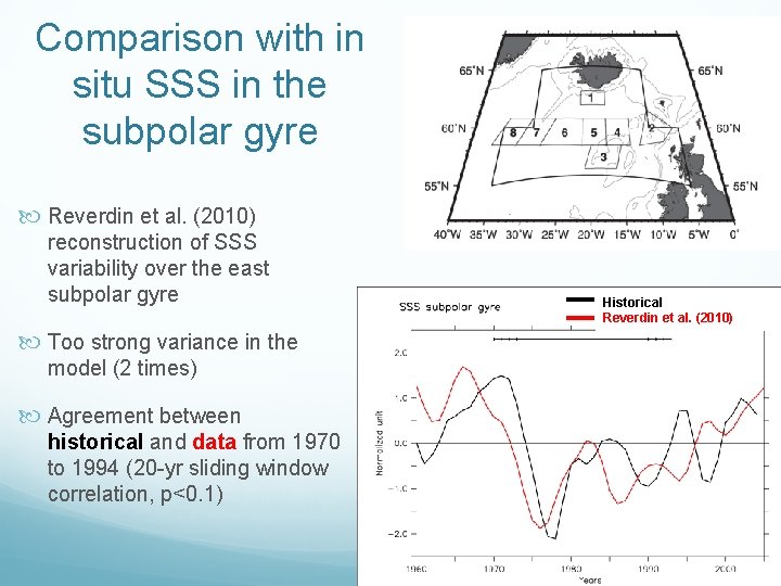 Comparison with in situ SSS in the subpolar gyre Reverdin et al. (2010) reconstruction