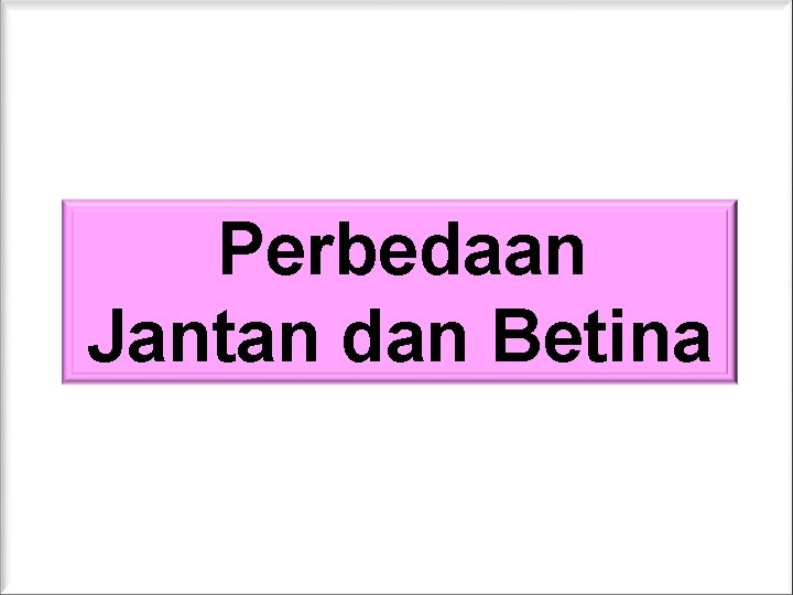 Perbedaan Jantan dan Betina Perbedaan Jantan dan Betina