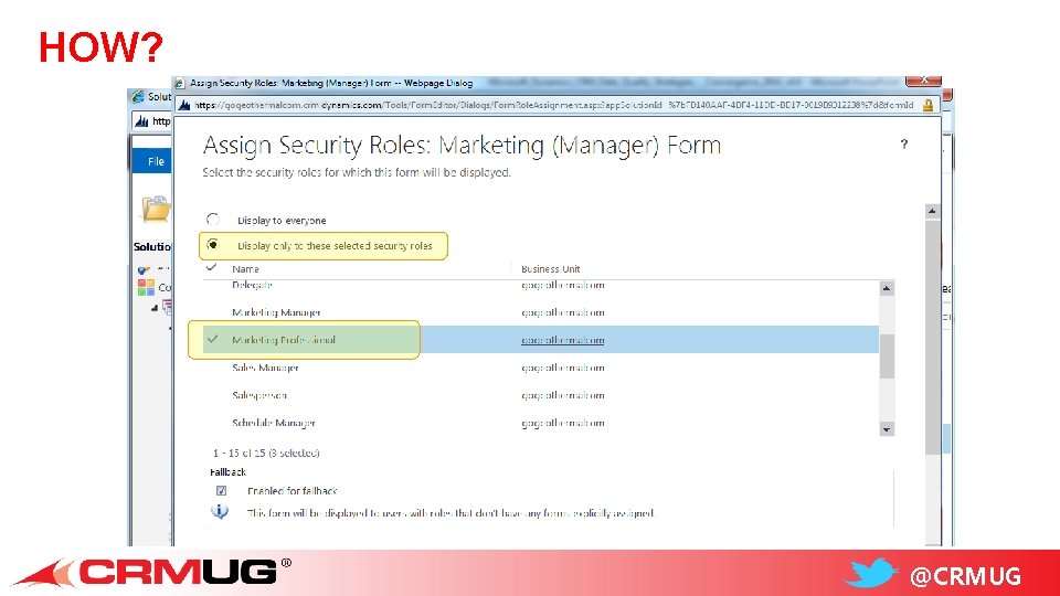 HOW? @CRMUG 