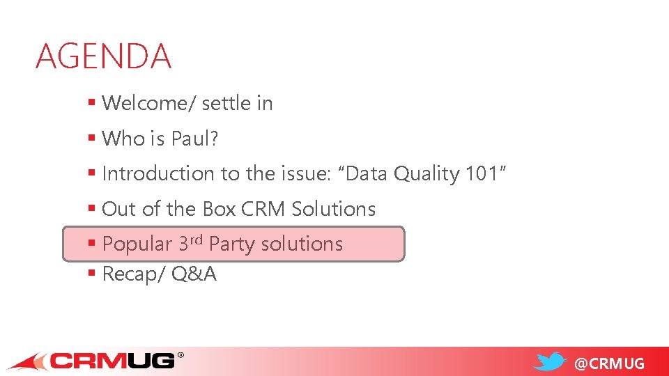 AGENDA § Welcome/ settle in § Who is Paul? § Introduction to the issue: