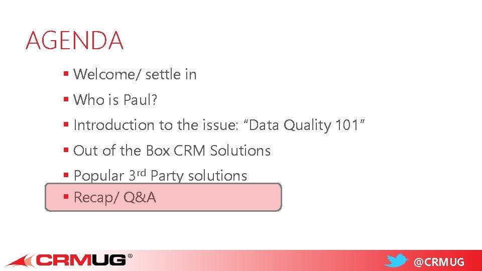 AGENDA § Welcome/ settle in § Who is Paul? § Introduction to the issue: