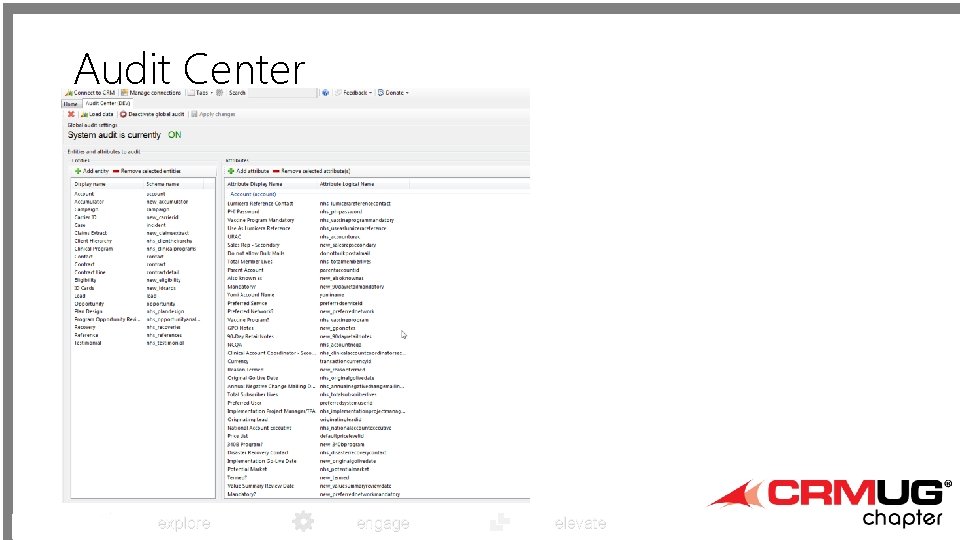 Audit Center explore engage elevate 