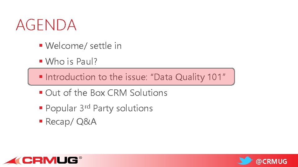 AGENDA § Welcome/ settle in § Who is Paul? § Introduction to the issue: