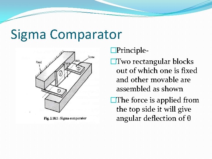 Sigma Comparator �Principle�Two rectangular blocks out of which one is fixed and other movable