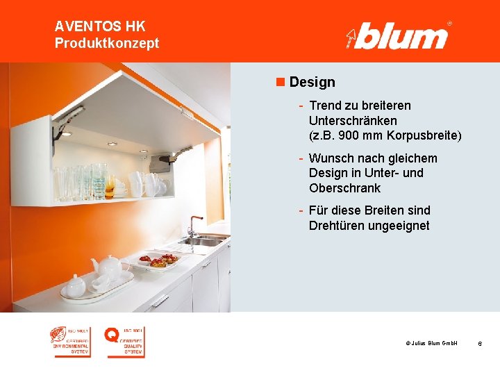 AVENTOS HK Produktkonzept n Design - Trend zu breiteren Unterschränken (z. B. 900 mm